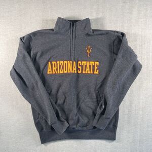 Arizona State Sun Devils Sweatshirt Gray Champion Pullover 1/4 Zip Size Medium